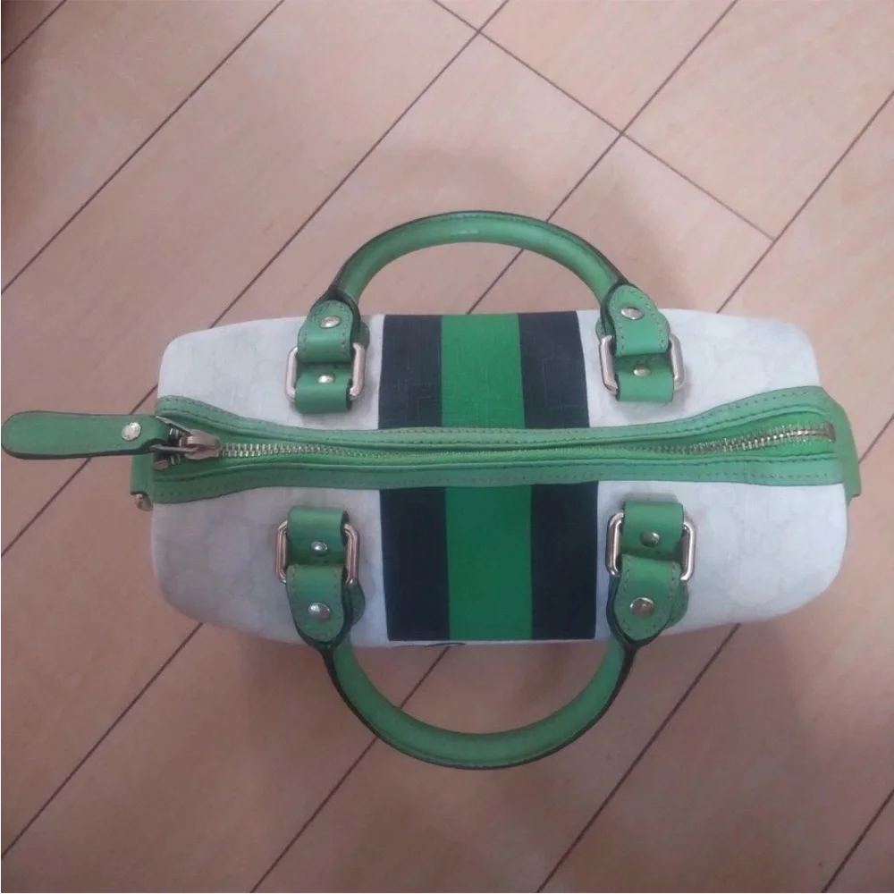 Gucci Green and White Satchel - Picture 2 of 8